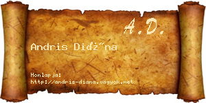 Andris Diána névjegykártya